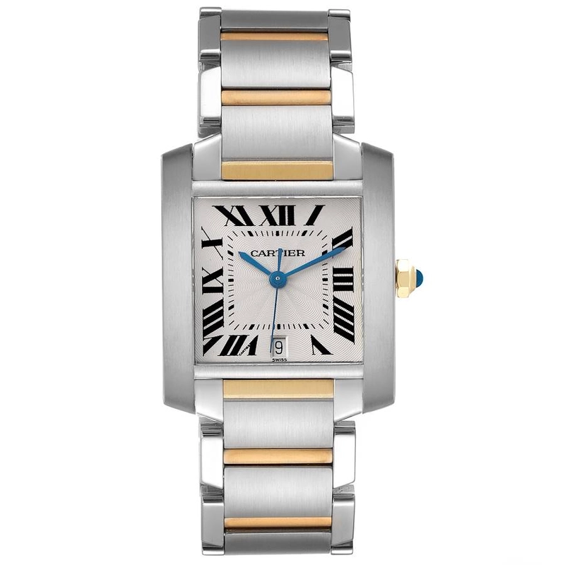 Cartier Tank Francaise Large Silver Roman Dial on 2 Tone Bracelet Ref. 2302