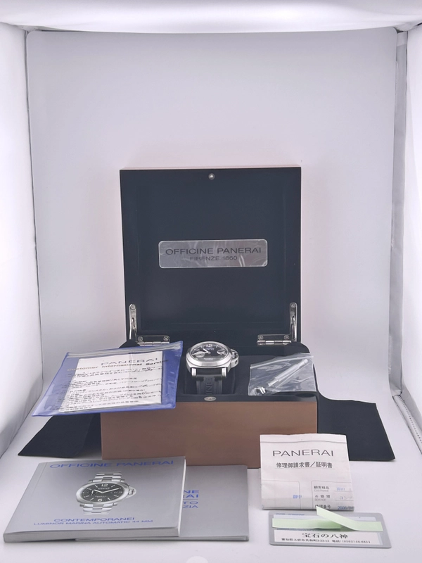 Panerai Luminor Marina Grey Dial on Rubber Strap Ref. PAM00086 Complete 2001 view 7