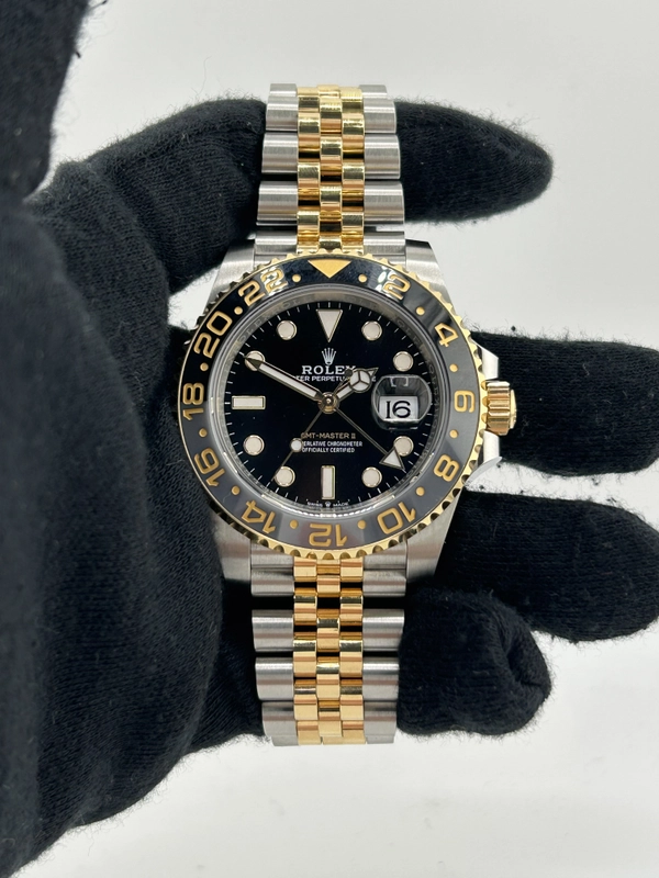 Rolex GMT-Master II Black “Bumblebee” Dial on 2 Tone Jubilee D Link Bracelet Ref. 126713GRNR Card 2024 view 2