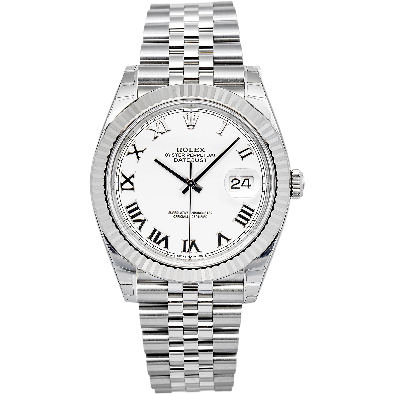 Rolex Datejust 126334 Card Oyster Stainless Steel White Roman Automatic 41mm — image 1