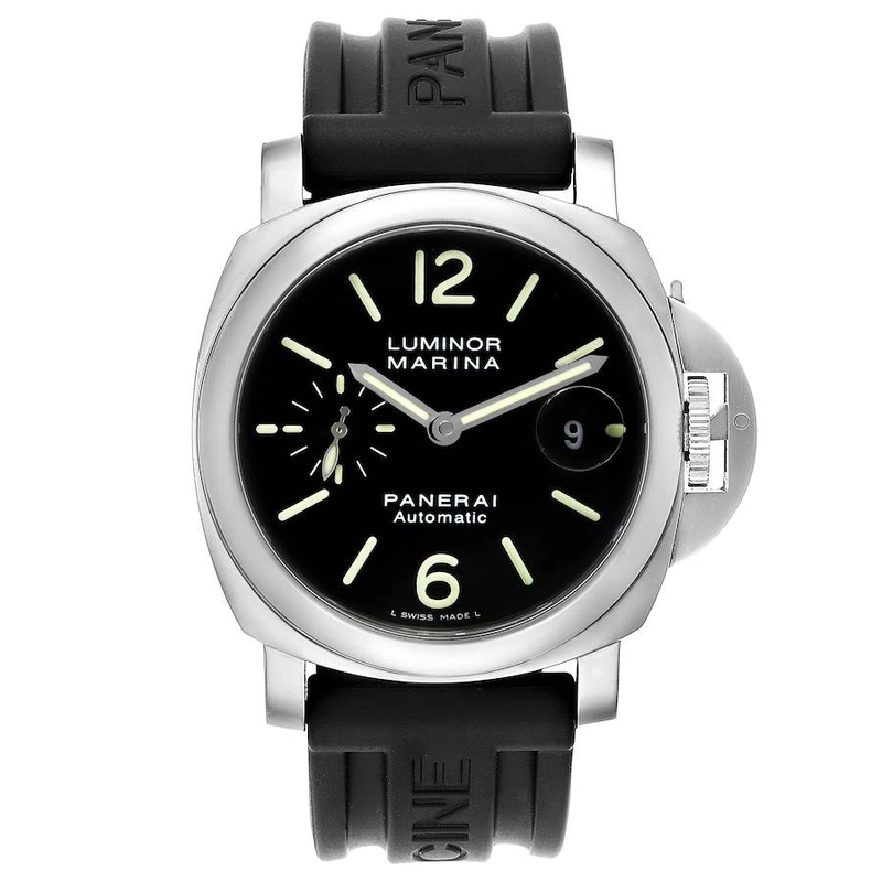 Panerai Luminor Marina Black Arabic Dial on Rubber Strap Ref. PAM00104 with Box 2011