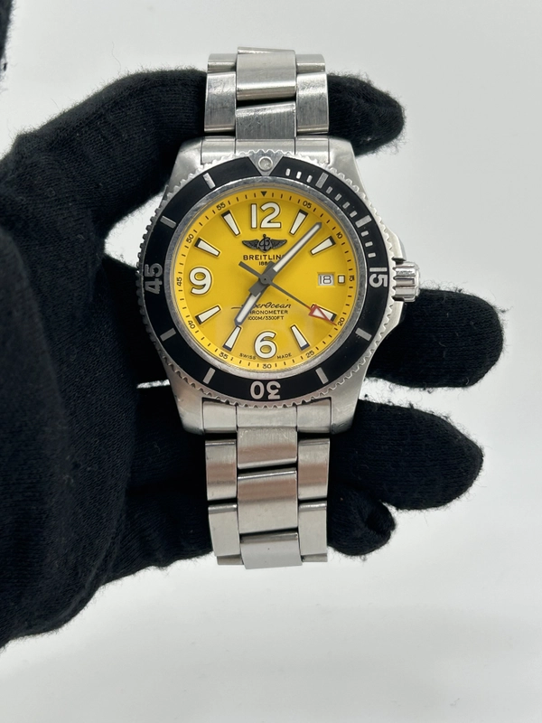Breitling Superocean Yellow Dial on Stainless Steel Bracelet Ref. A17367 Card view 2