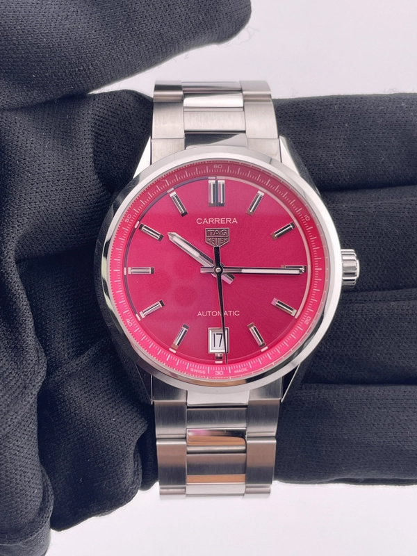 Tag Heuer Carrera Calibre 7 Pink Dial on Stainless Steel Ref. WBN2313.BA0001 Complete 2023 view 2