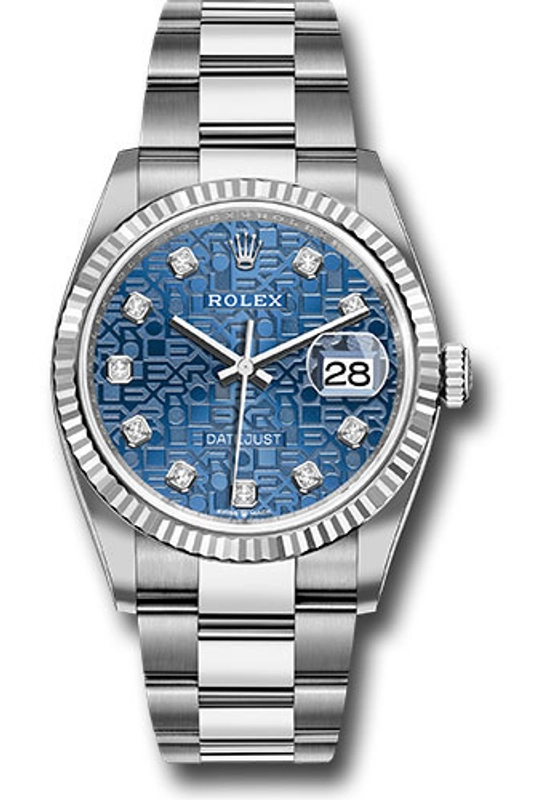 Rolex Datejust Blue Jubilee Diamond Factory Dial on Oyster Bracelet Ref. 126234 Card 2020