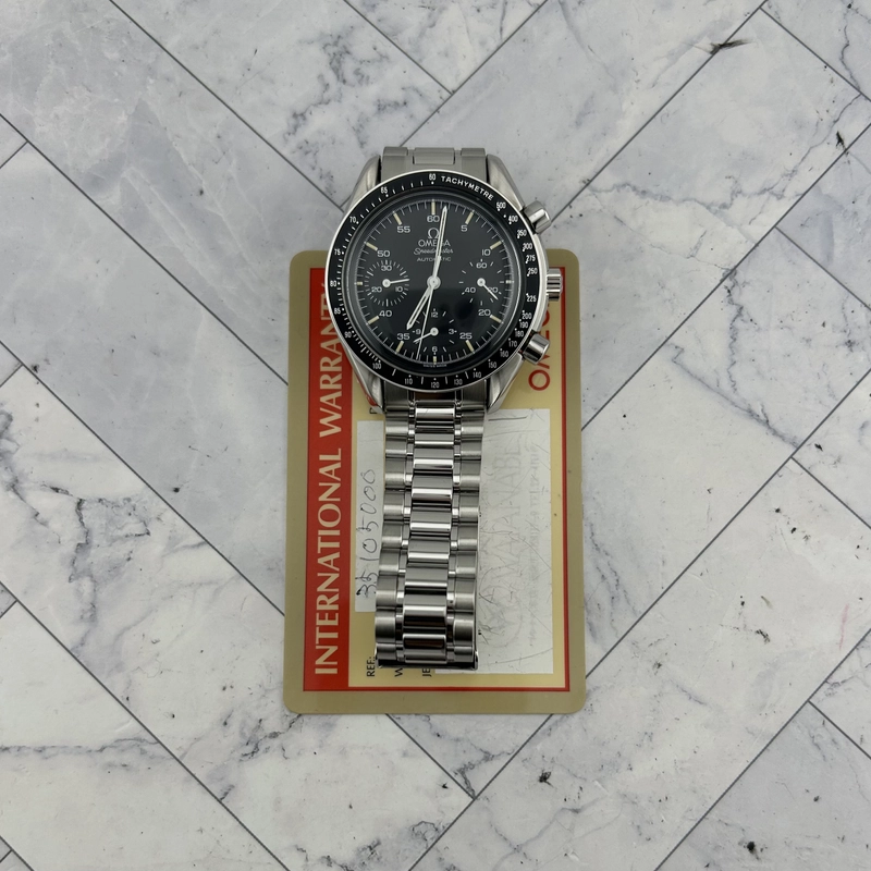 Omega Speedmaster Reduced Black Dial on Stainless Steel Bracelet Ref. 3510.5 Card 1994 view 7
