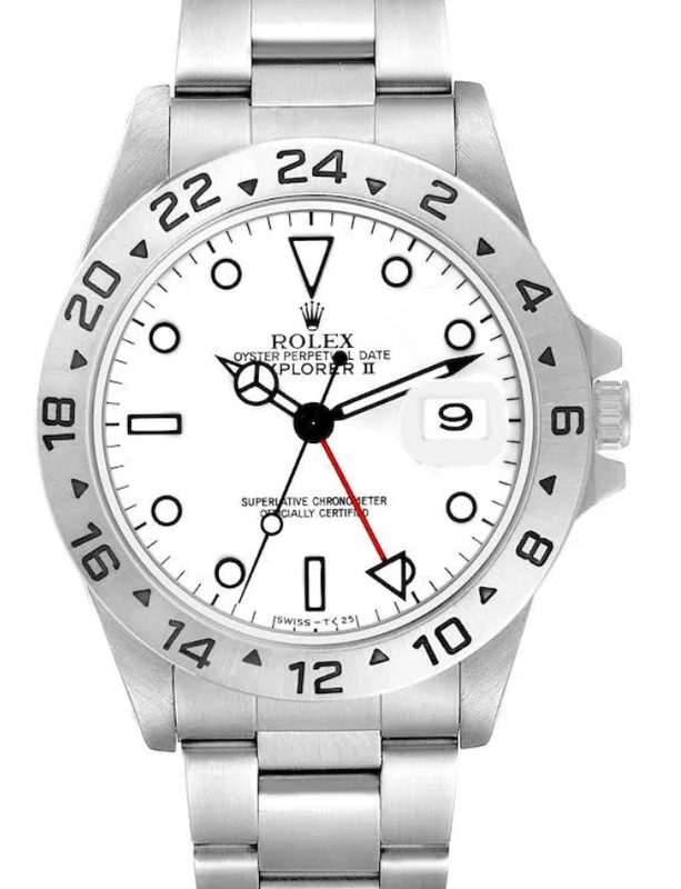 Rolex Explorer II White Dial on Oyster Steel Bracelet Ref. 16570 Papers