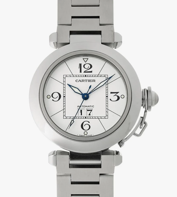 Cartier Pasha C White Dial on Stainless Steel Bracelet Ref. W31055M7