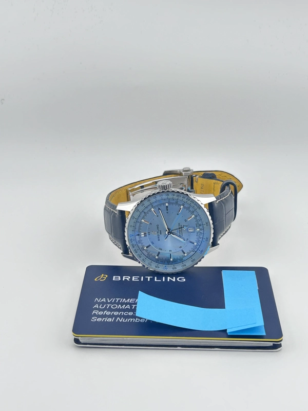Breitling Navitimer Automatic GMT Ice Blue Dial on Leather Strap Ref. A32310171C1P1 Complete view 7