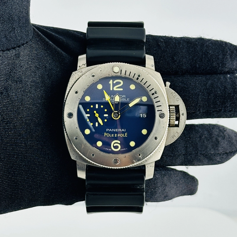 Panerai Luminor Submersible Blue Dial on Rubber Ref. PAM00719 Papers 2017 view 2