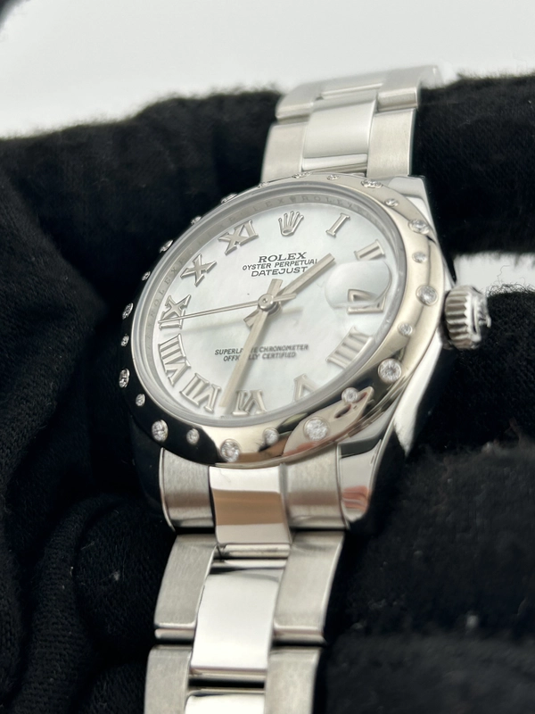 Rolex Datejust 31 White Mop /Roman Numerals Dial on Oyster Steel Bracelet Ref. 178344 Card 2014 view 3