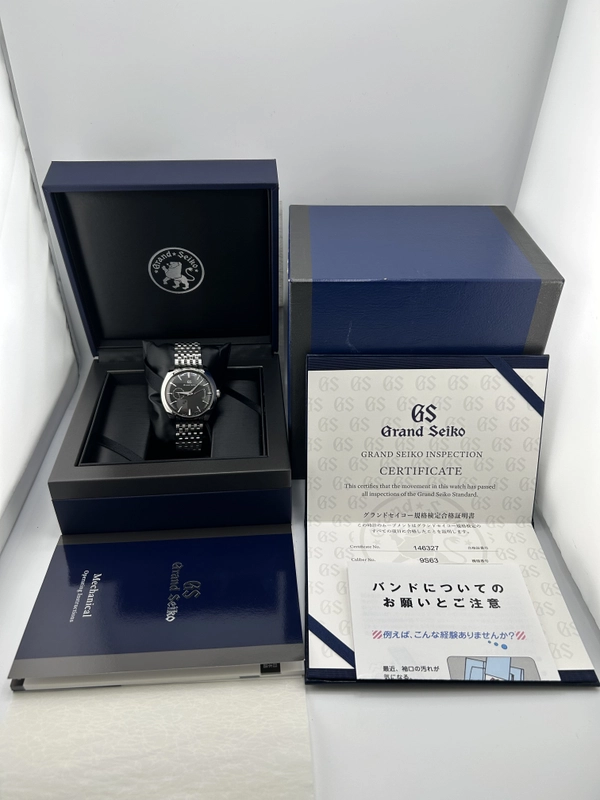 Grand Seiko Elegance Black Dial on Stainless Steel Bracelet Ref. 9S63-00A0/SBGK009 Manuals Only and Box view 9