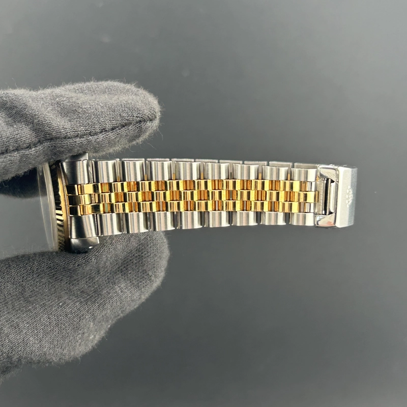 Rolex Datejust Champagne Stick Dial on D Link Jubilee Ref. 68273 Papers Open Date view 5