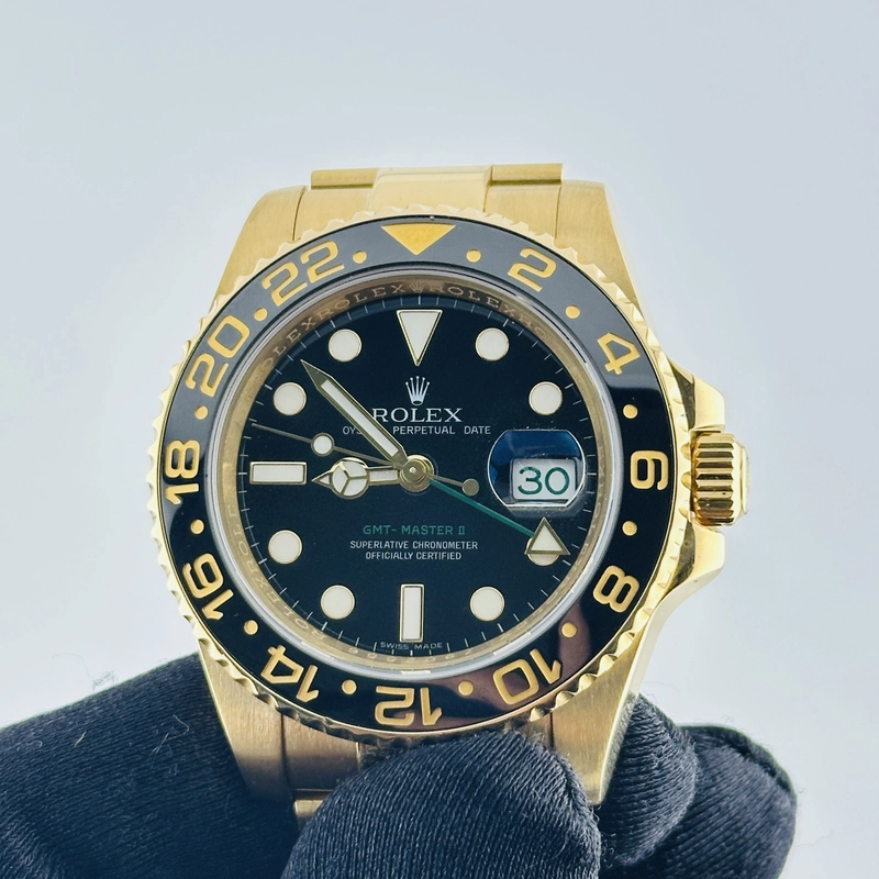 Rolex GMT-Master II Black Dial on Oyster Bracelet Ref. 116718LN Card 2008 view 3