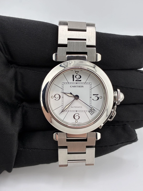 Cartier Pasha C White Dial on Ss Ref. 2324 Papers 2008 view 3