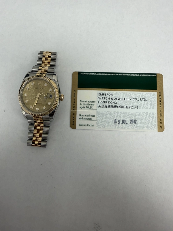 Rolex Datejust Gold Anniversary Diamond Dial Dial on D Link Jubilee Ref. 116233 Card 2012 view 6