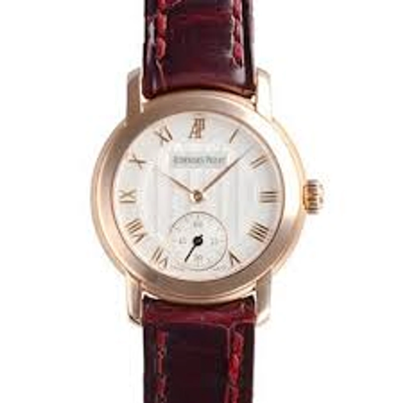 Audemars Piguet Jules Audemars Silver Roman Dial on Am Leather Og Buckle Ref. 77208OR Papers Open Date