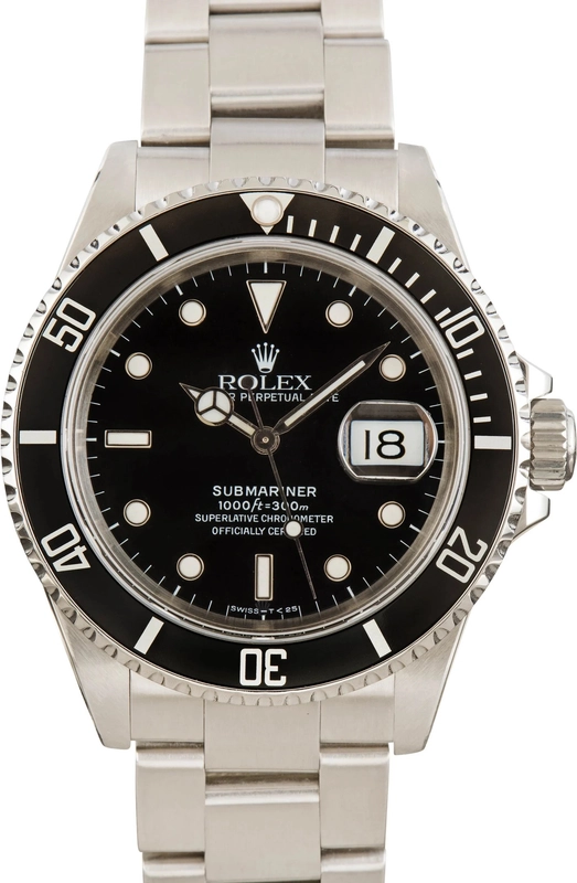 Rolex Submariner Black Dial on Oyster Ref. 16610 Papers 2000