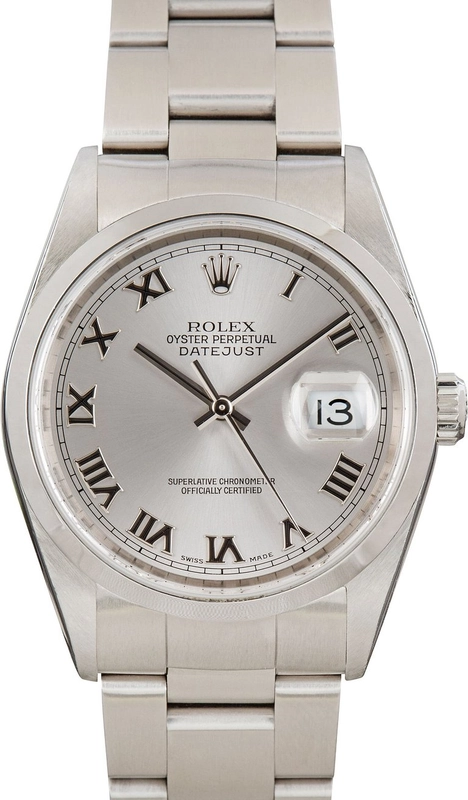 Rolex Datejust 36 Silver Roman Dial on Jubilee Ref. 16200 Papers 2001