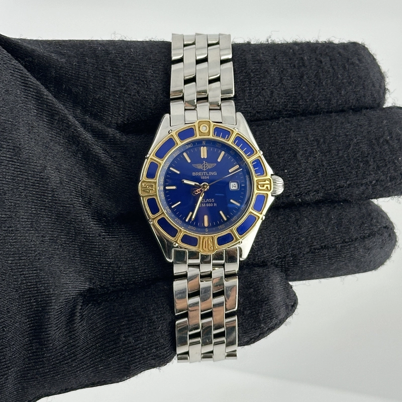 Breitling Lady J Blue Dial on Stainless Steel Bracelet Ref. D52065