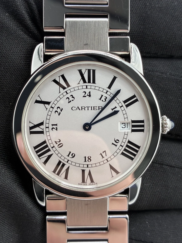 Cartier Ronde Solo Silver Roman Numerals Dial on Stainless Steel Bracelet Ref. W6701005 Card 2016 view 2