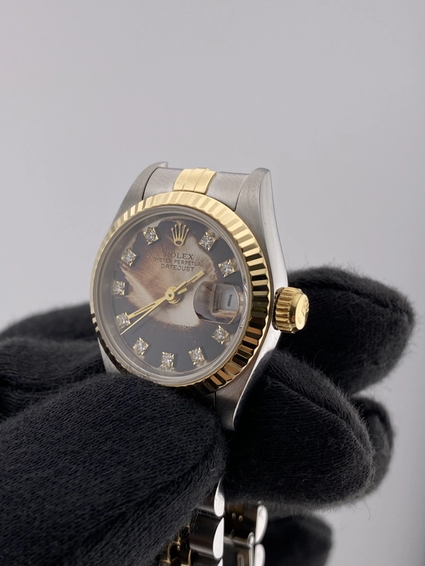 Rolex Datejust Lady Diamond Dial on 18 K Yg Ss Ref. 69173G view 3