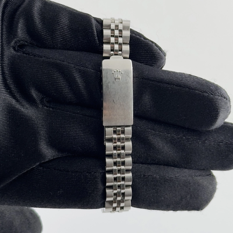 Rolex Oyster Perpetual White Roman Dial on Jubilee Ref. 67194 Papers 1990 view 2