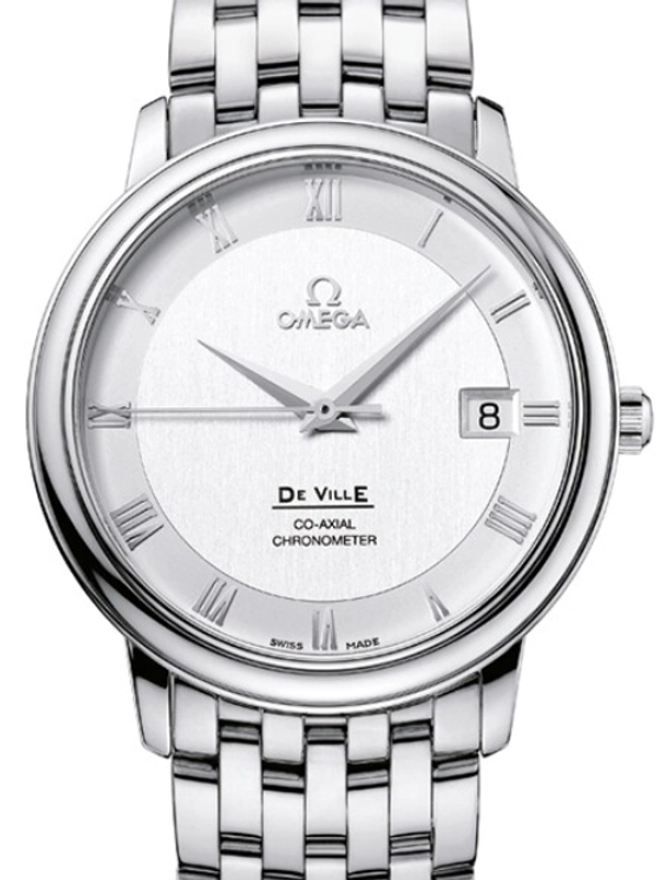 Omega De Ville Prestige Silver Dial on Stainless Steel Bracelet Ref. 4574.31 Card 2012