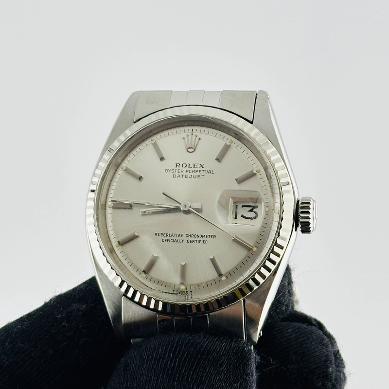 Rolex Datejust Silver Stick Dial on D Link Jubilee Bracelet Ref. 1601/4 1971 view 3