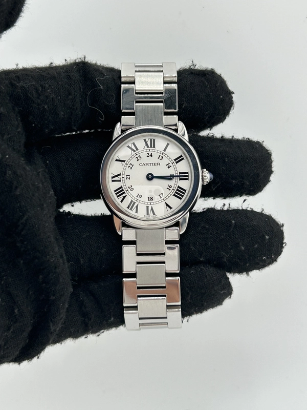Cartier Ronde Solo White Roman Numerals Dial on Stainless Steel Bracelet Ref. W6701004 Papers 2014 view 2