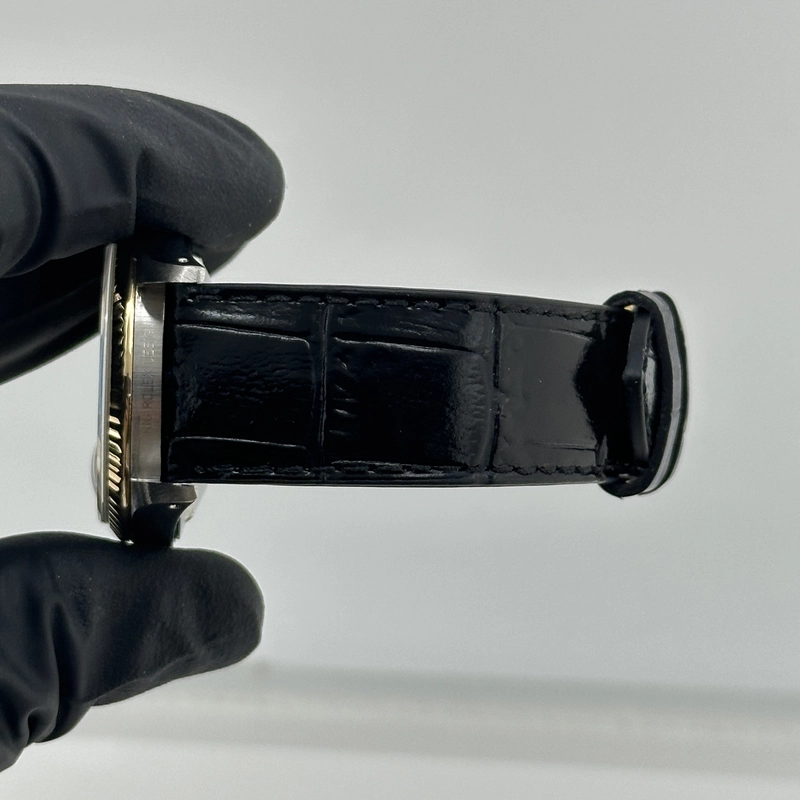 Rolex Datejust Champagne Diamond Factory Dial on Generic Black Leather Band Ref. 16233 1991 view 5