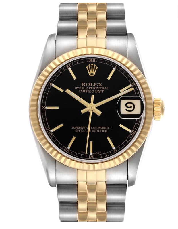 Rolex Datejust 31 Black Dial on Jubilee Ref. 68273 Papers 1995 — Saleh Jewelers