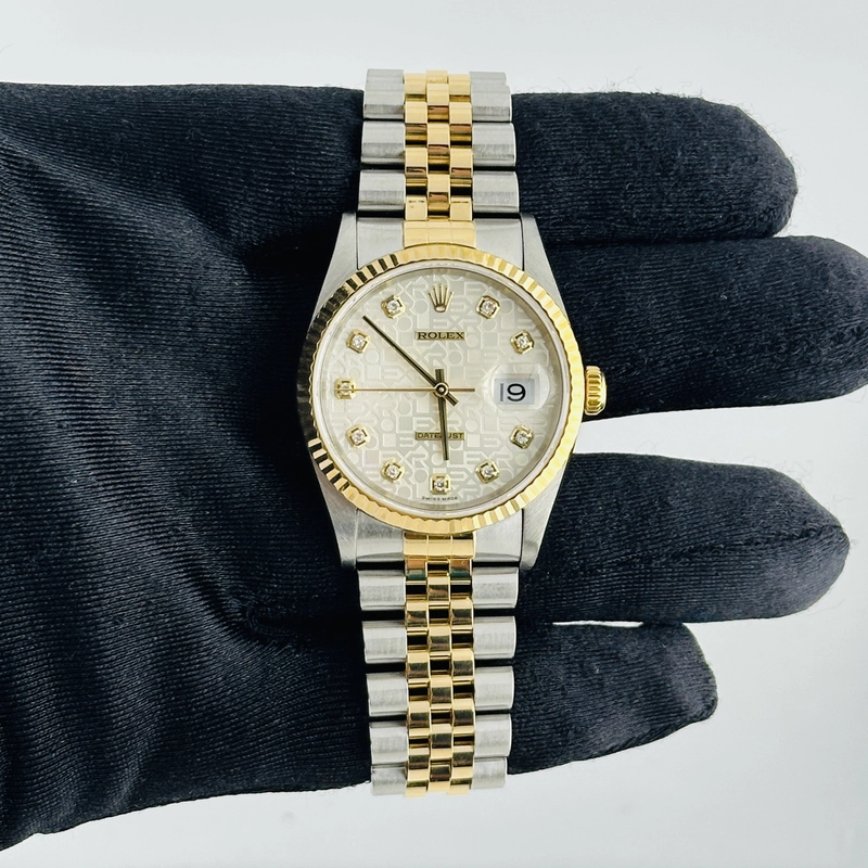 Rolex Datejust Anniversary Factory Diamond Dial Dial on D Link Jubilee Ref. 16233 Papers 2002 view 2