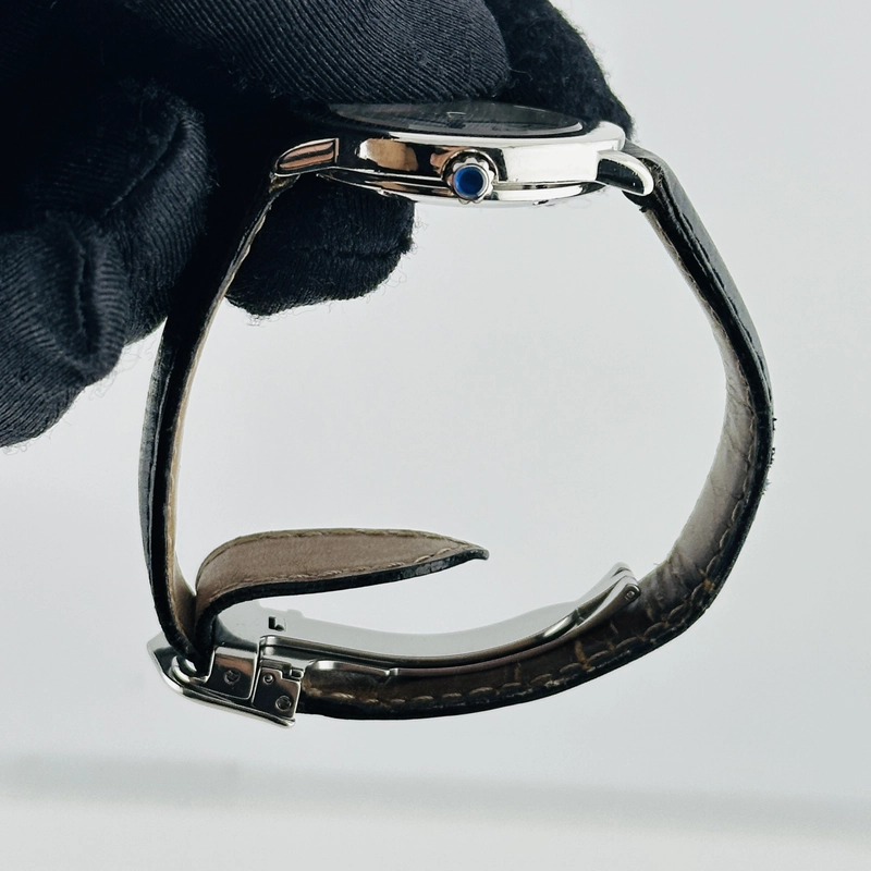Cartier Must White, Olive / Roman Numerals Dial on Leather Band Ref. 1815 1 view 6