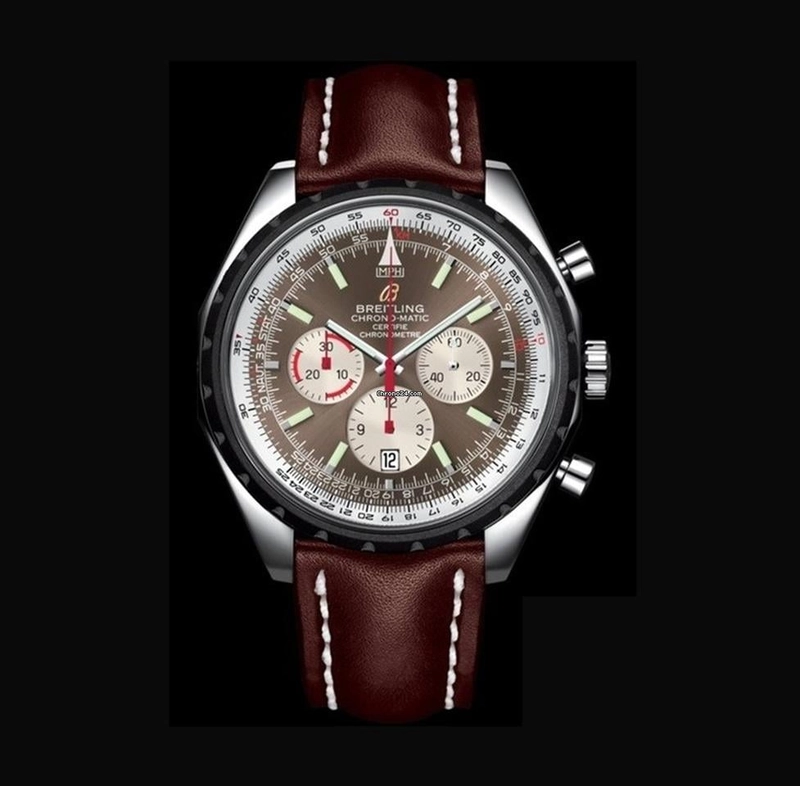 Breitling Chrono-Matic Brown Dial on Leather Band Ref. A14360 Papers 2010