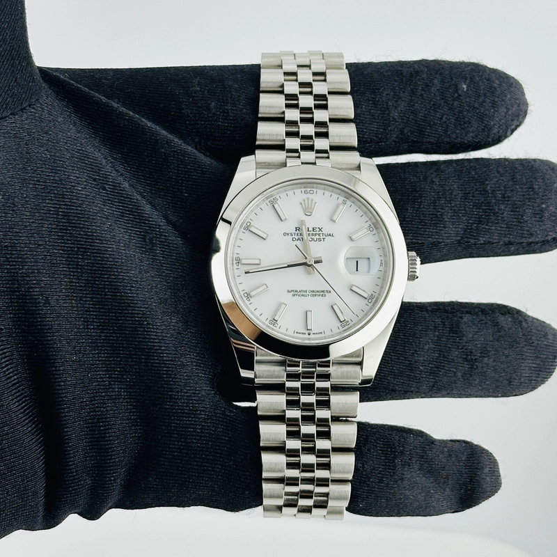 Rolex Datejust White Index Dial on Jubilee Ref. 126300 Card 2024 view 2
