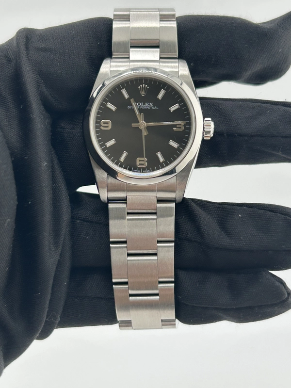 Rolex Oyster Perpetual Black Dial on Oyster Ref. 77080 Papers 2003 view 2