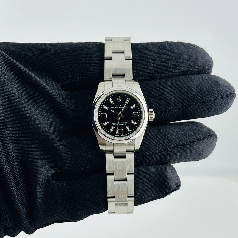 Rolex Oyster Perpetual Black Dial on Oyster Bracelet Ref. 176200 Card 2017 view 2