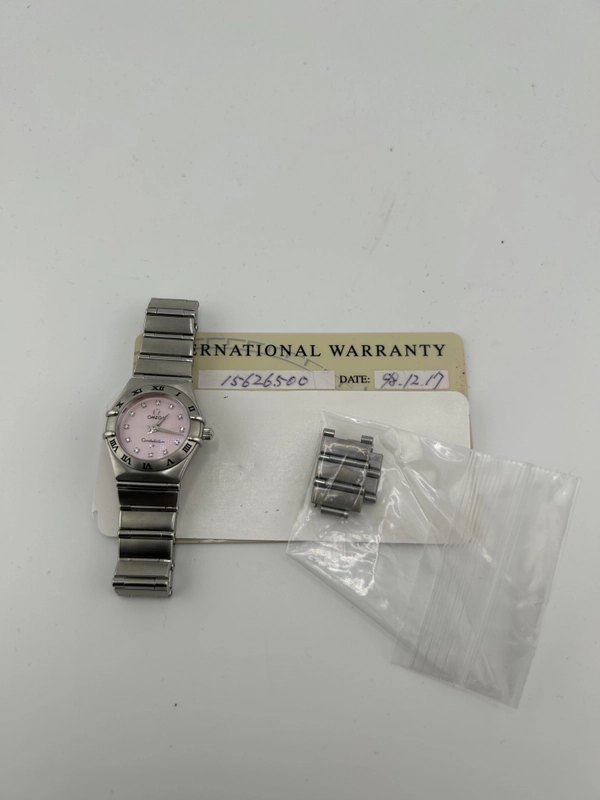 Omega Constellation Mini Pink Mop Dial on Stainless Steel Bracelet Ref. 1562.65.00 Card 1998 view 7