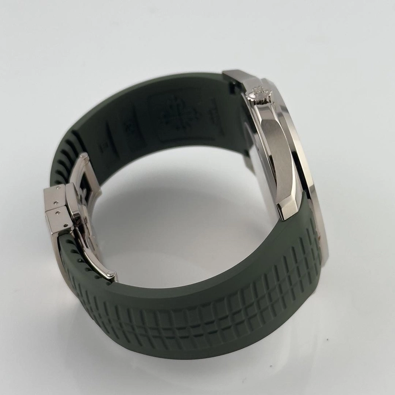 Patek Philippe Aquanaut Khaki Green Dial on Strap Ref. 5168G-010 Papers 2021 view 3