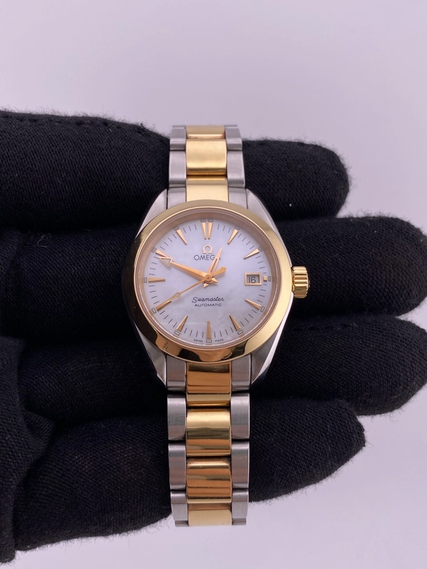 Omega Seamaster White Mop Dial on 2 Tone Ref. 2373.70 Complete 2007 view 2