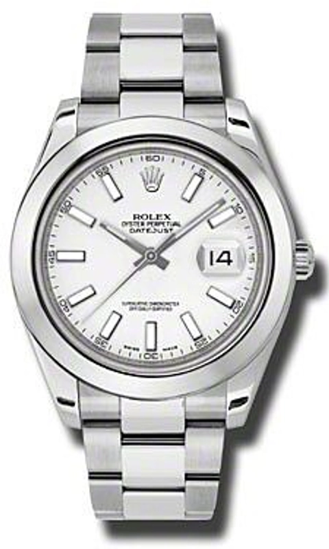 Rolex Datejust II White Stick Dial on Oyster Ref. 116300 Card 2016