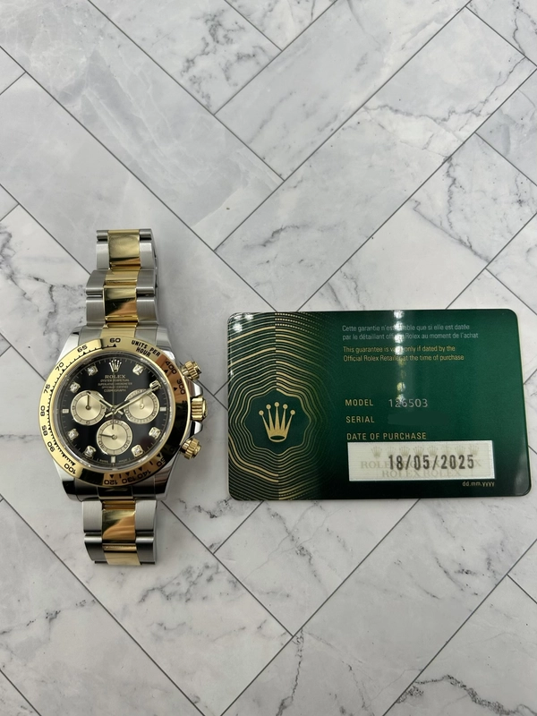 Rolex Daytona Black And Golden Diamond Dial on Oyster Ref. 126503 Card 2025 view 7