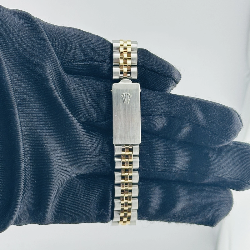 Rolex Datejust Lady Champagne Stick / Has Spots Dial on D Link Jubilee Bracelet Ref. 69173 Papers 1994 view 4