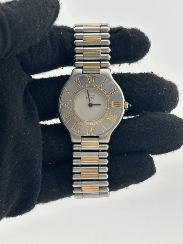 Cartier Must 21 White Dial on 2 Tone Bracelet Ref. W10050F4 view 2