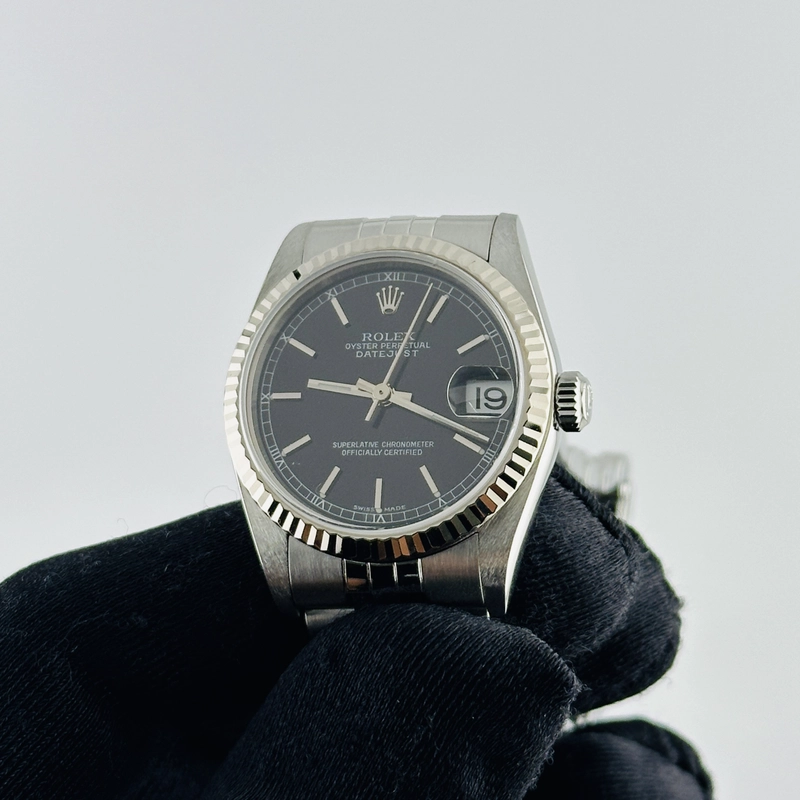 Rolex Datejust Black Dial on D Link Jubilee Ref. 78274 Papers 2002 view 3