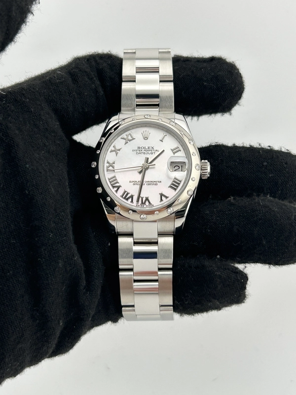 Rolex Datejust 31 White Mop /Roman Numerals Dial on Oyster Steel Bracelet Ref. 178344 Card 2014 view 2