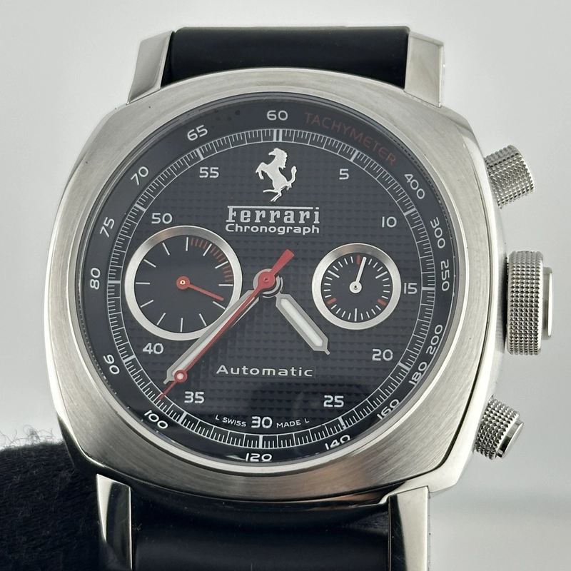 Panerai Ferrari GT Chronograph Black Dial on Rubber Strap Ref. F6656 Complete Open Date view 2