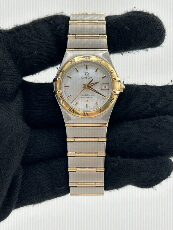 Omega Constellation White Mop Dial on 2 Tone Yellow Gold/Stainless Steel Bracelet Ref. 766.1201 view 2