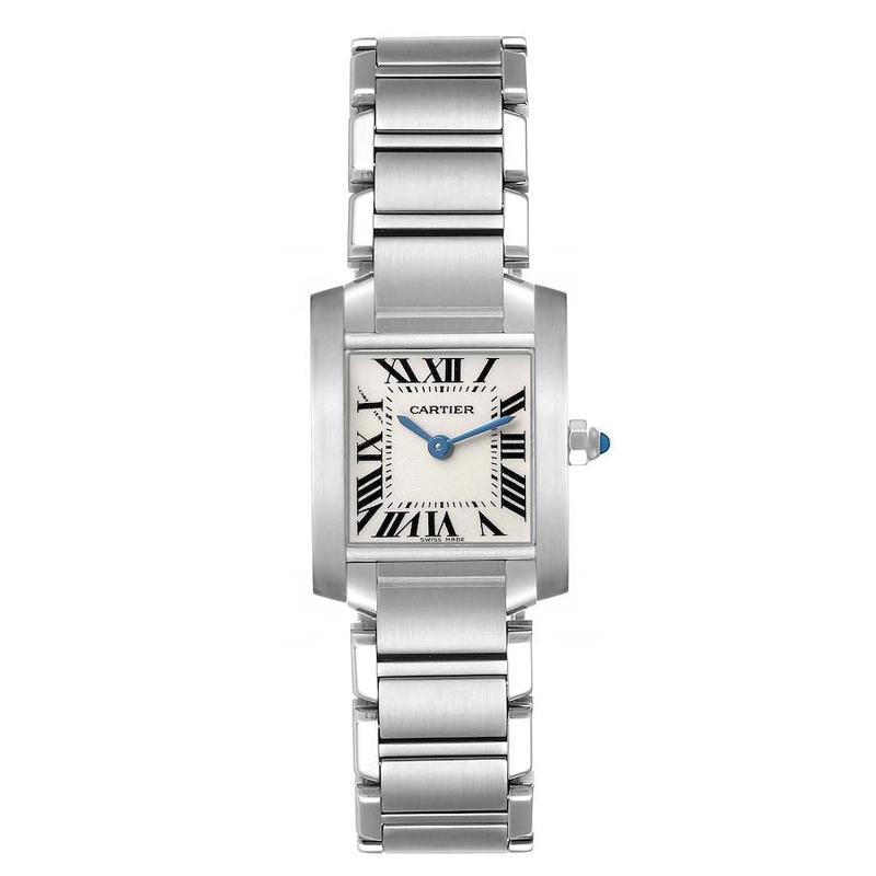 Cartier Tank Francaise Silver Dial on Stainless Steel Bracelet Ref. 2384 / W51008Q3