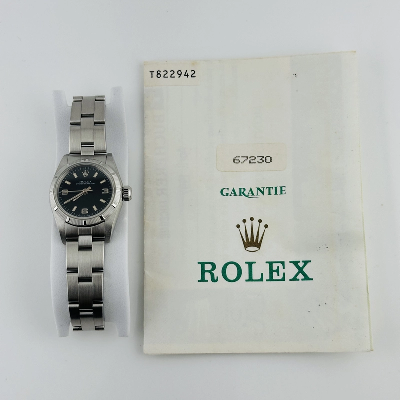 Rolex Oyster Perpetual Black Dial on Oyster Ref. 67230 Papers 1997 view 5